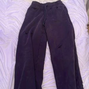 Long Open Dark Gray Sweatpants